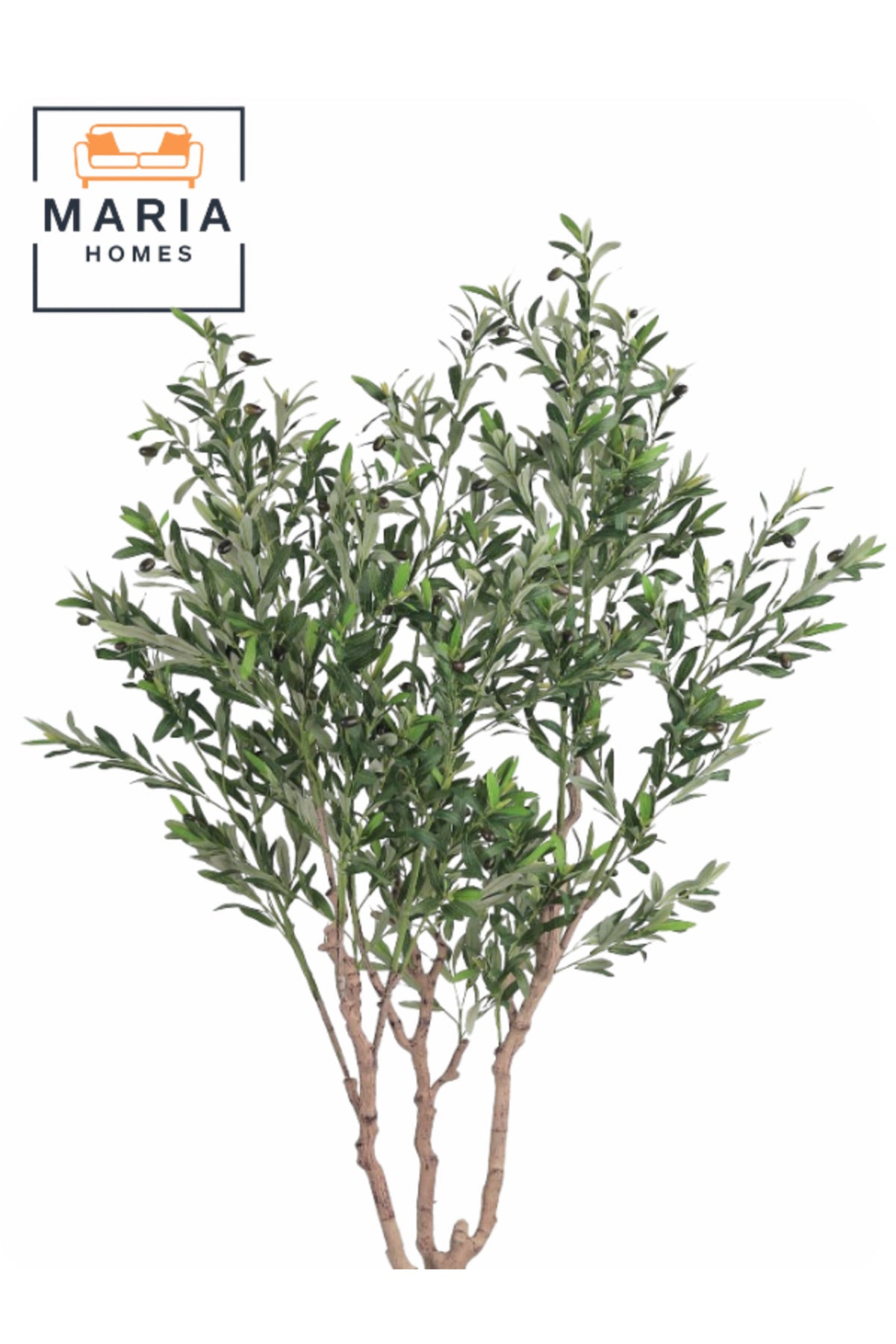 Artificial Olive Tree 200 cm Indoor Decorative Plant with Dark Brown Plastic Pot for Home decor