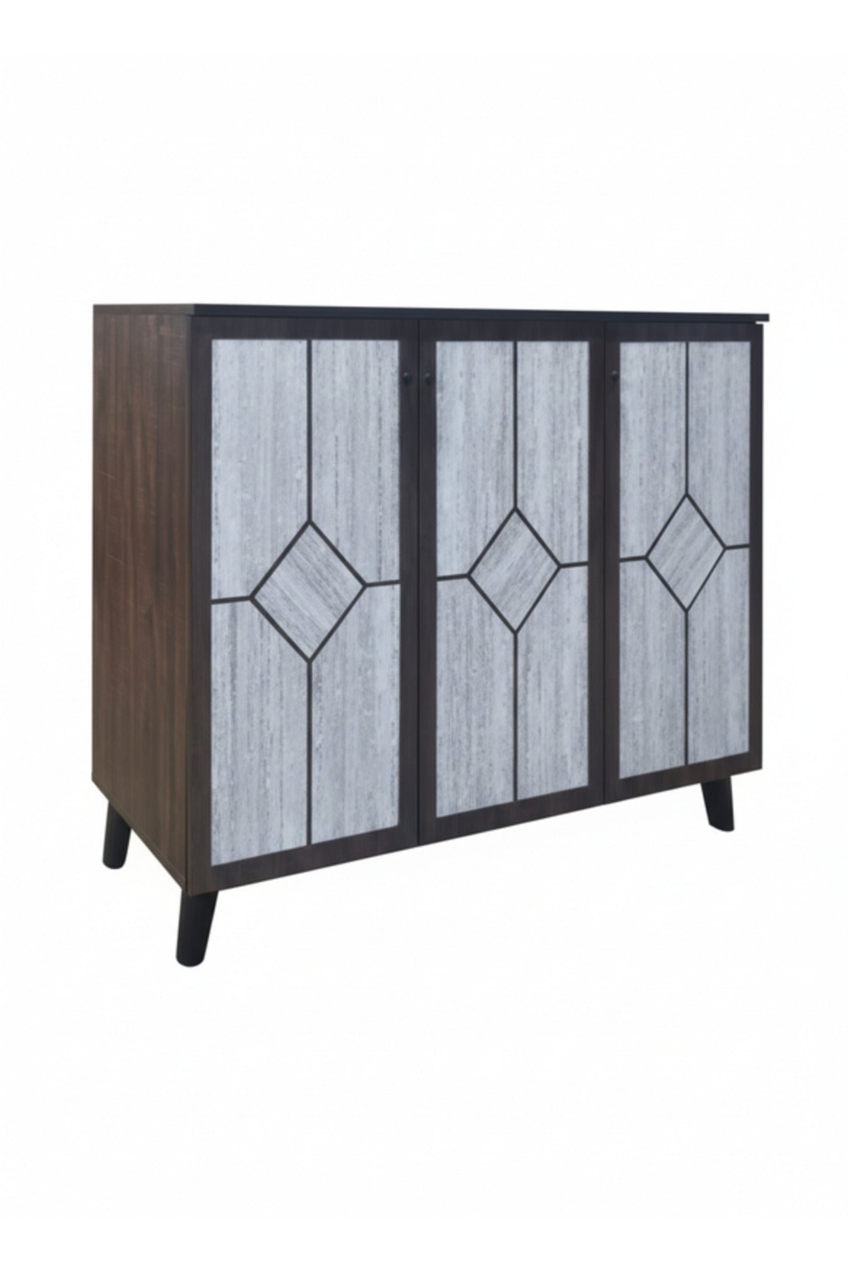 Modern BROWN.G Sideboard with Geometric Panel Doors & Storage