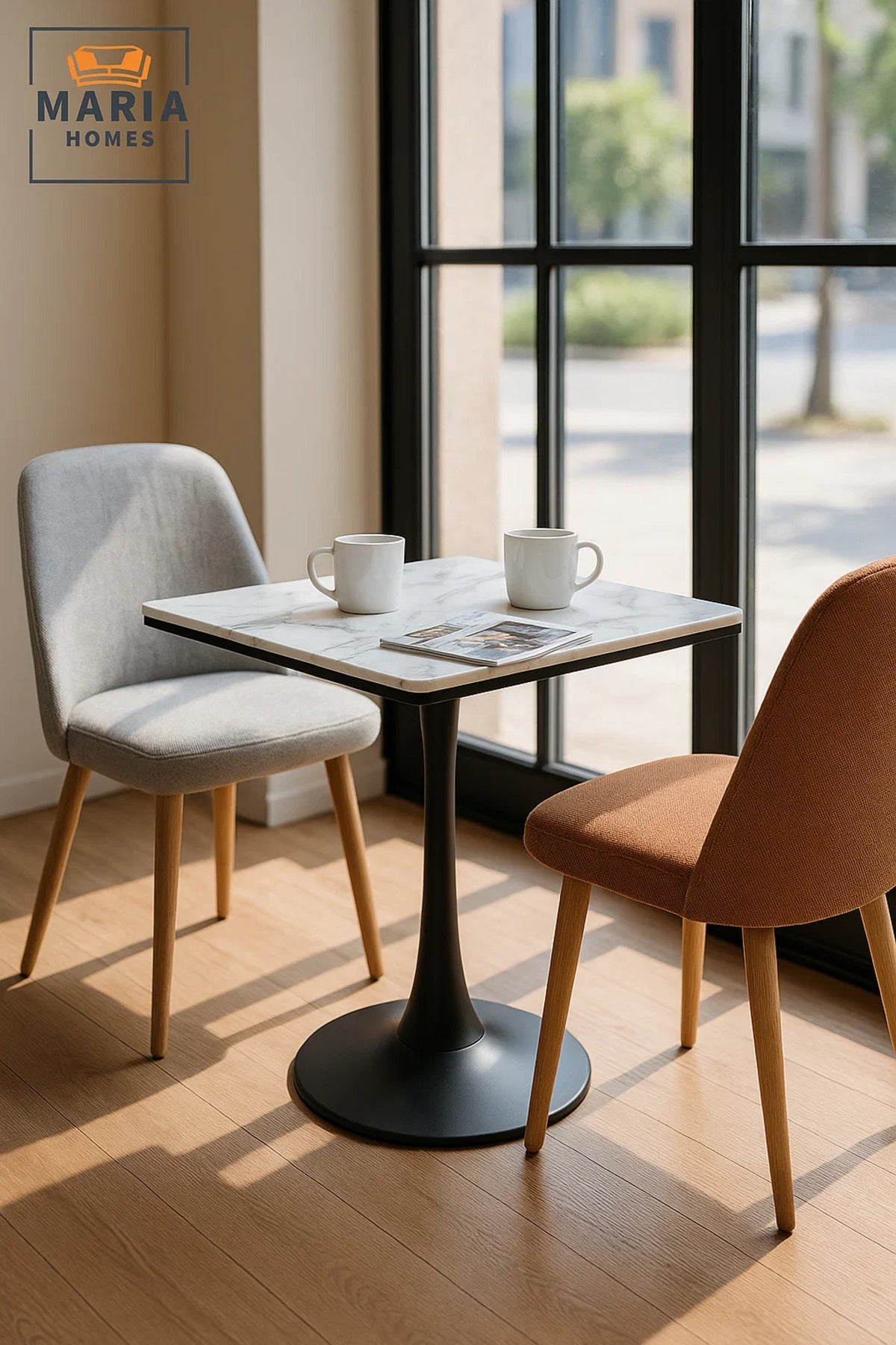 Rectangular White Dining Table √ê Modern Caf≈Ω, Restaurant, Office & Home Metal Furniture 60_60 cm