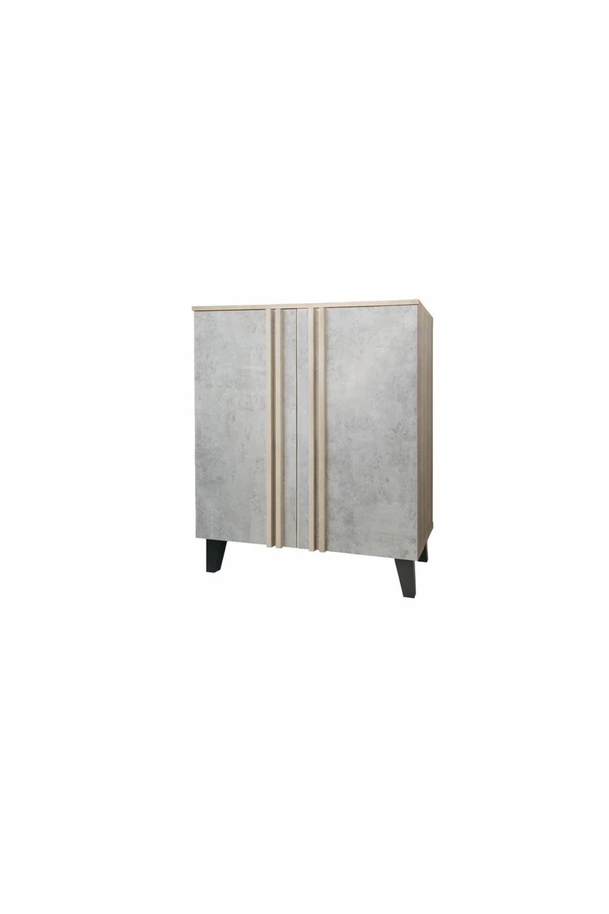 Stylish Grey and Wood Shoe Cabinet Hallway Storage Unit Malaysian Quality Furniture 80cm Wide