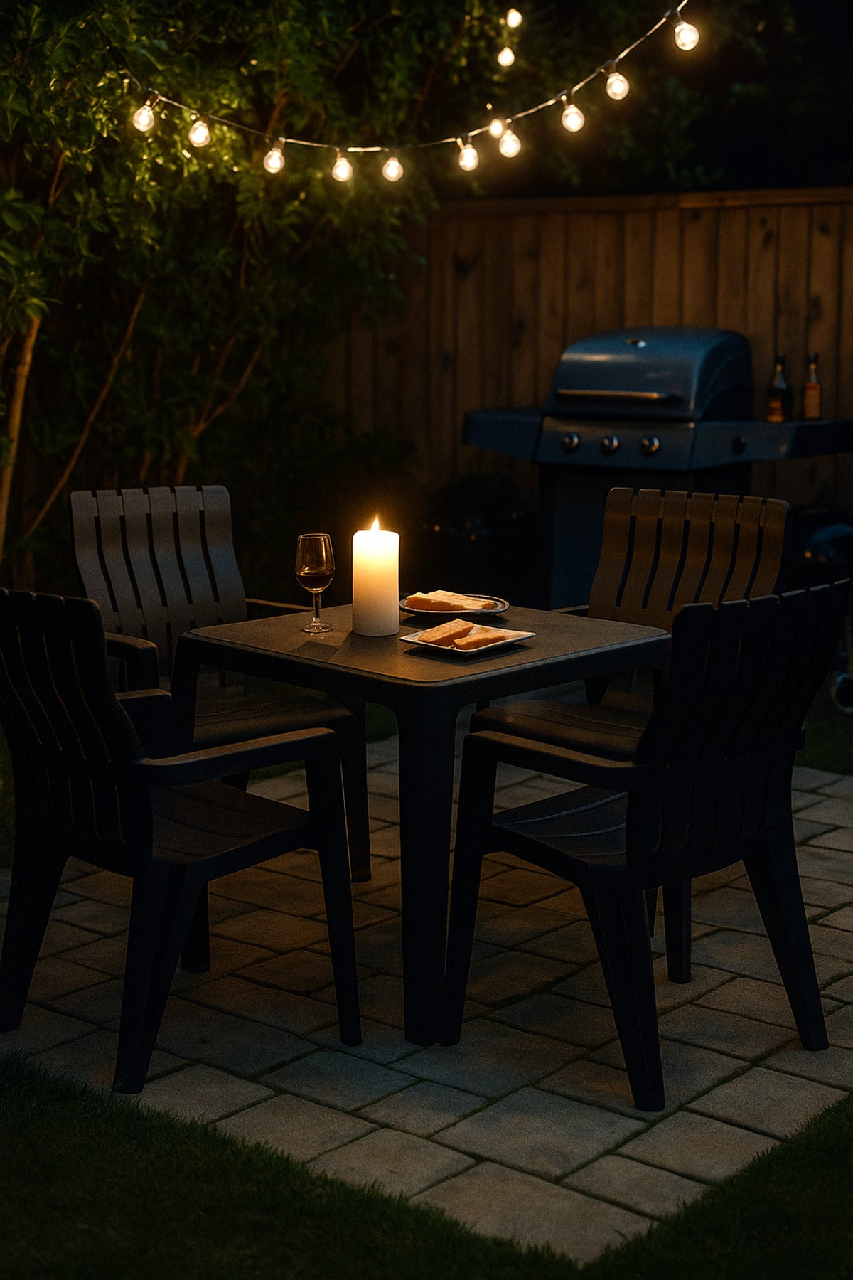 Black Plastic Arm Chair Ð Durable Outdoor & Indoor Stackable Garden Patio Chair