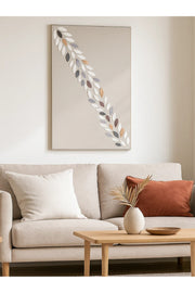 Modern Abstract Wall Art Ð 120_80 cm Multi-Color Diagonal Leaf Pattern Framed Canvas