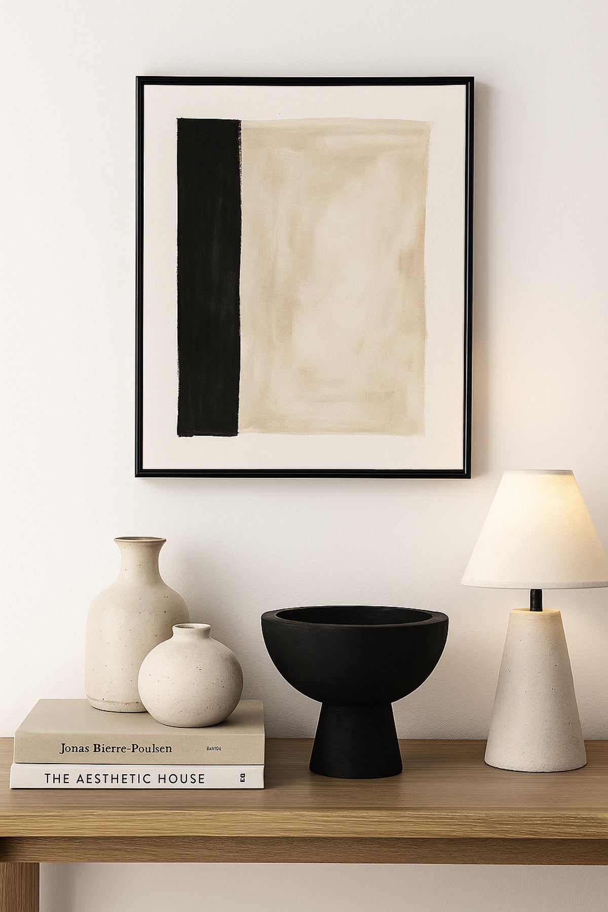Black Wooden Pedestal Bowl Ð Modern Decorative Serving & Display Centerpiece