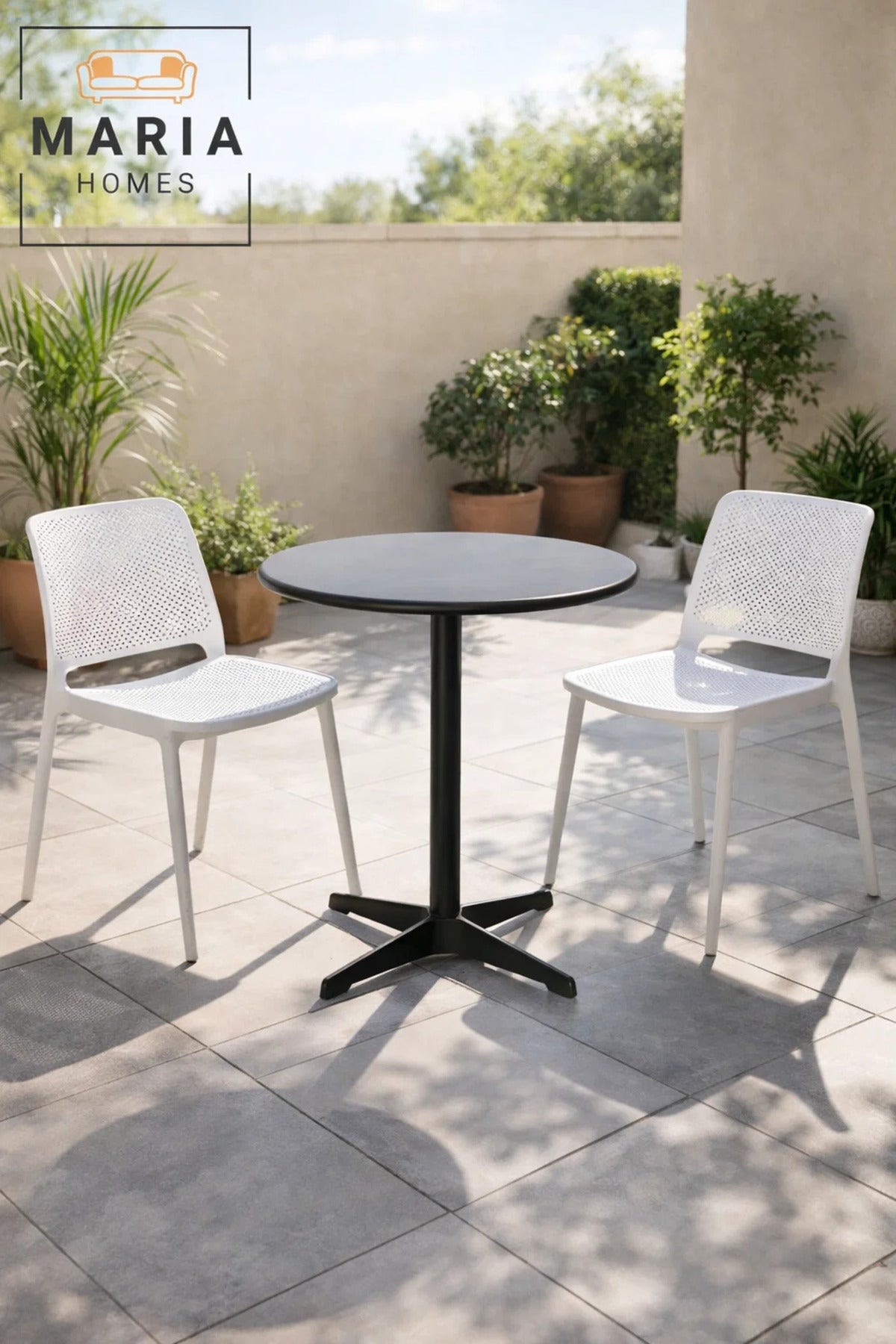Black Round Table 60_73 cm Ð Modern CafŽ & Dining Table