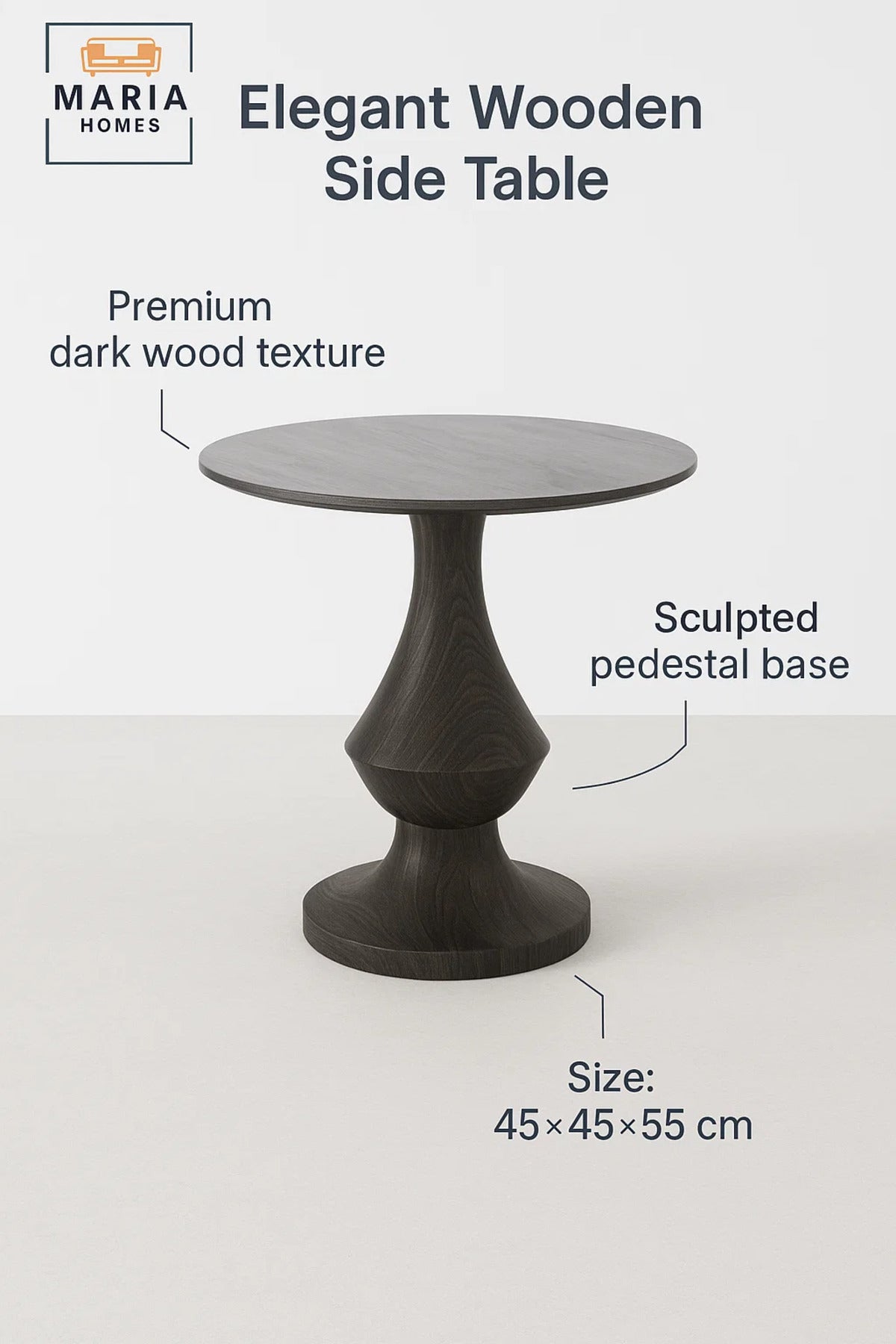 Modern Ceramic Tea Table √ê Wood Style Round Side Table 45_45_55 cm