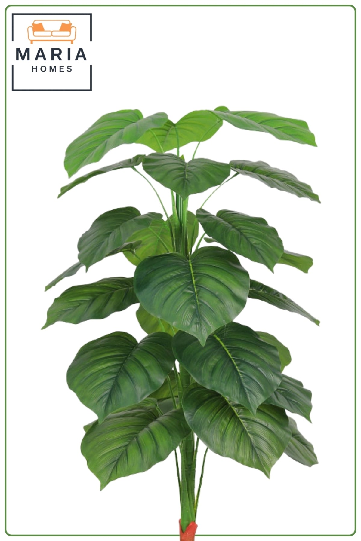 135 cm Artificial Elephant Ear Tree with Marble Style with Pot – Elegant Indoor Plant