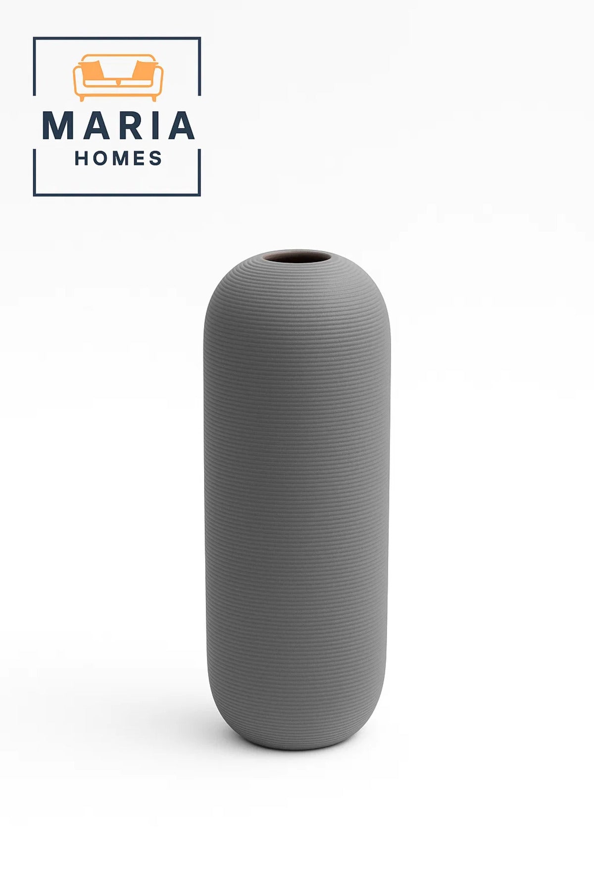 Modern Grey Decorative Vase Ð Tall Ceramic Table Vase for Home and Office Decor