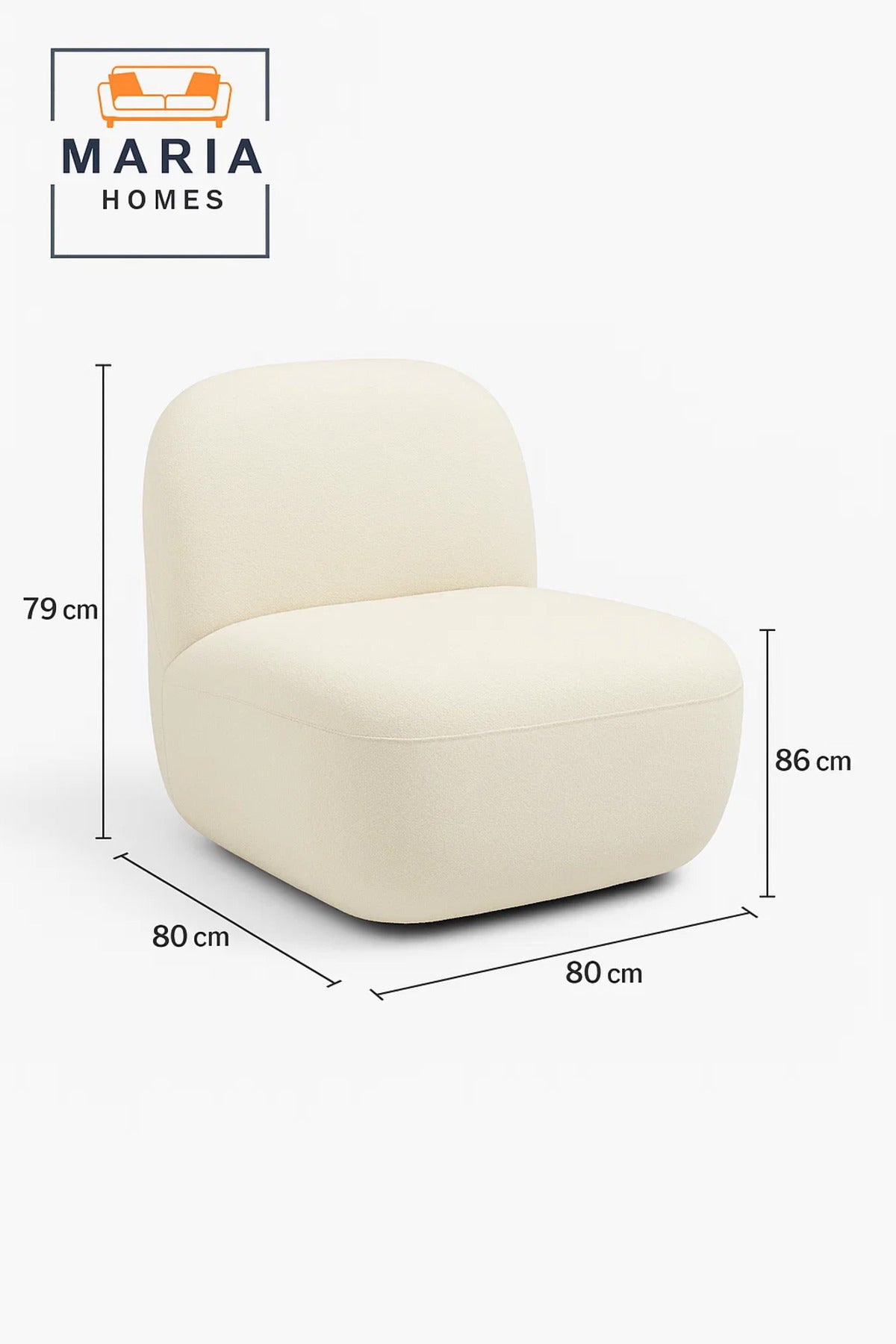 Modern Cream Armless Lounge Chair Ð Cozy Upholstered Accent Seating