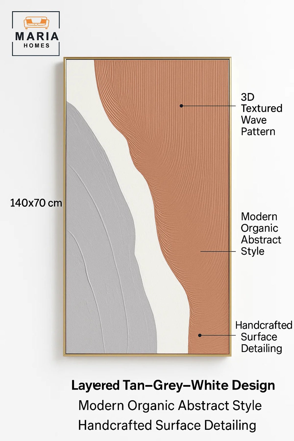 Modern Wall Art 140×70 – Abstract Frame & Luxury Wall Decor for Living Room