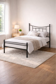 Black Metal Bed Frame with Curved Headboard black metal bed / Base