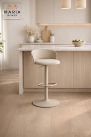 Modern Adjustable Bar Stool Beige High Chair with Footrest