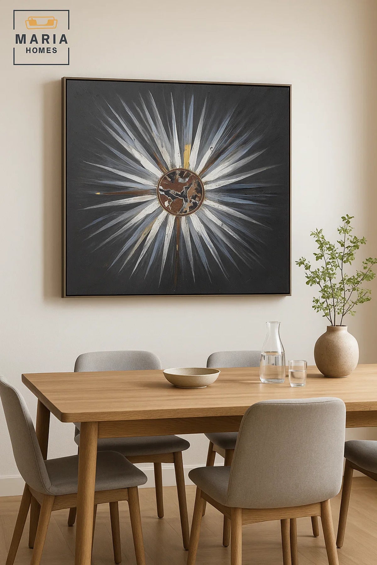 Modern Wall Art 100×100 – Abstract Frame & Luxury Wall Decor for Living Room