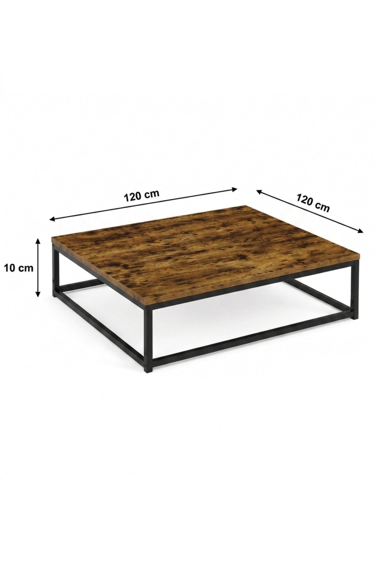 Modern Center Table set – Wooden Top with Metal Base, Living Room Coffee Table