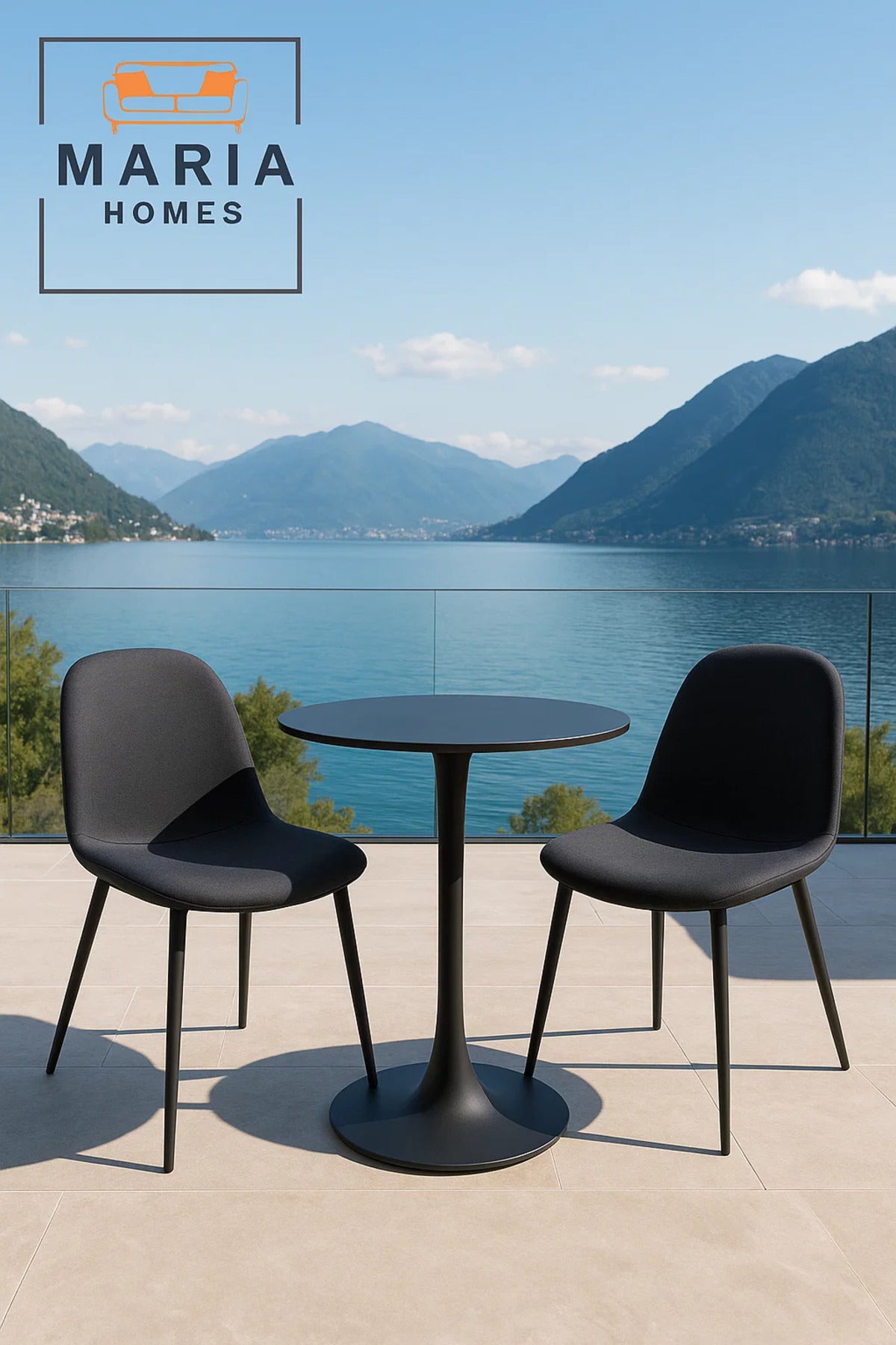Modern Black Fabric Dining Chair Ð Comfortable Padded Seat with Sleek Metal Legs for Home or Office
