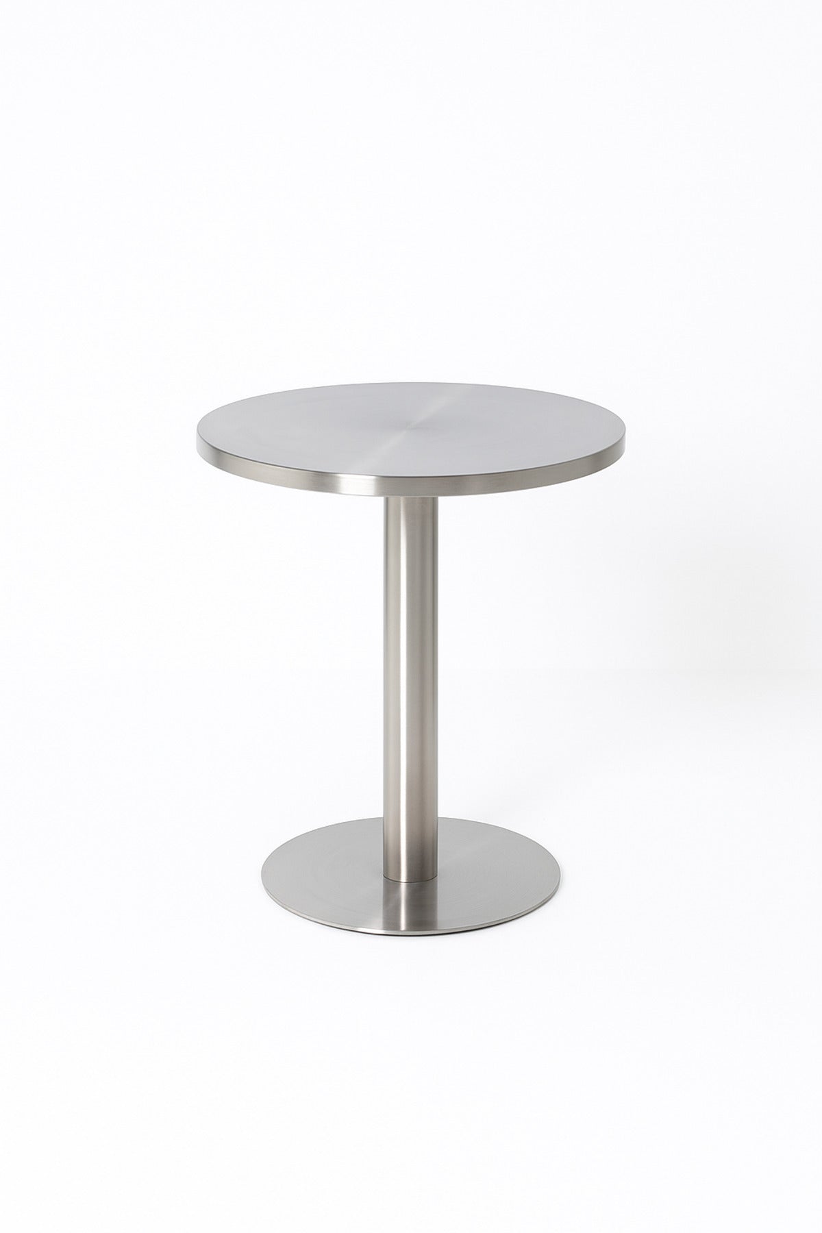 Round Stainless Steel Table Ð 60_75 cm Silver Modern CafŽ & Dining Table