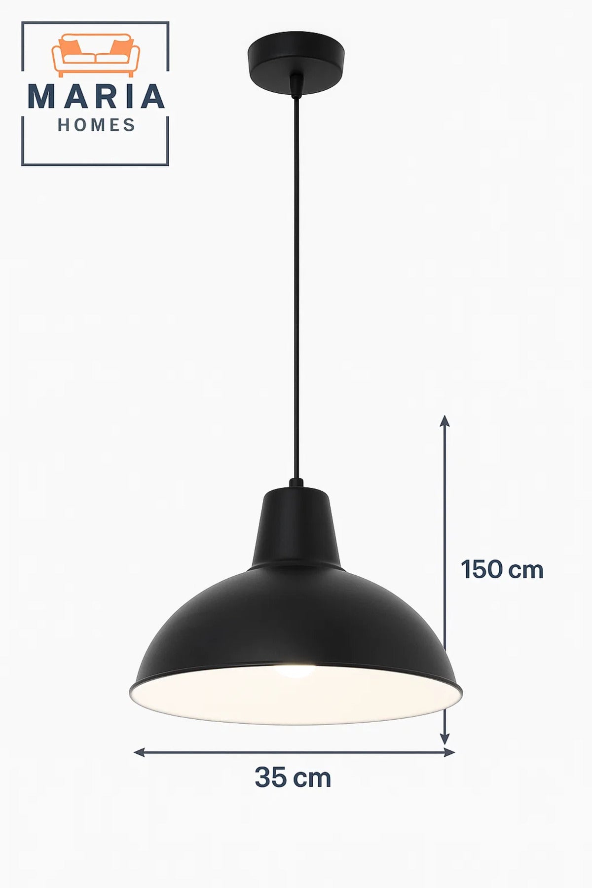 Industrial Black Metal Pendant Light