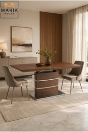 Extendable Wooden Dining Table √ê Modern Rectangular Dining Table with Expandable Top for Dining Room & Kitchen