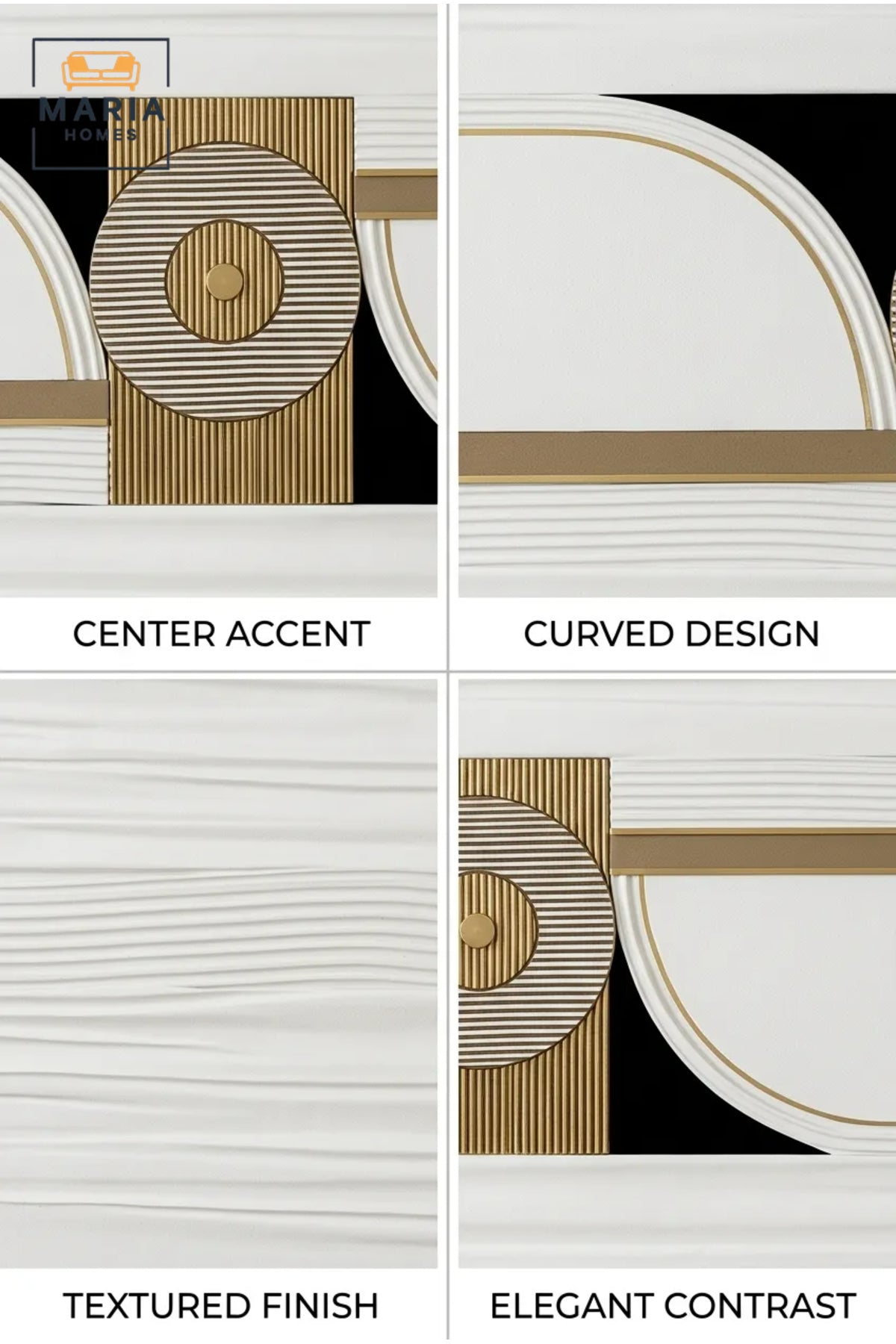 Luxury Horizontal Geometric Wall Art √ê Modern Abstract Framed Artwork with Gold Accents for Living Room, Dining Room & Office D≈Ωcor