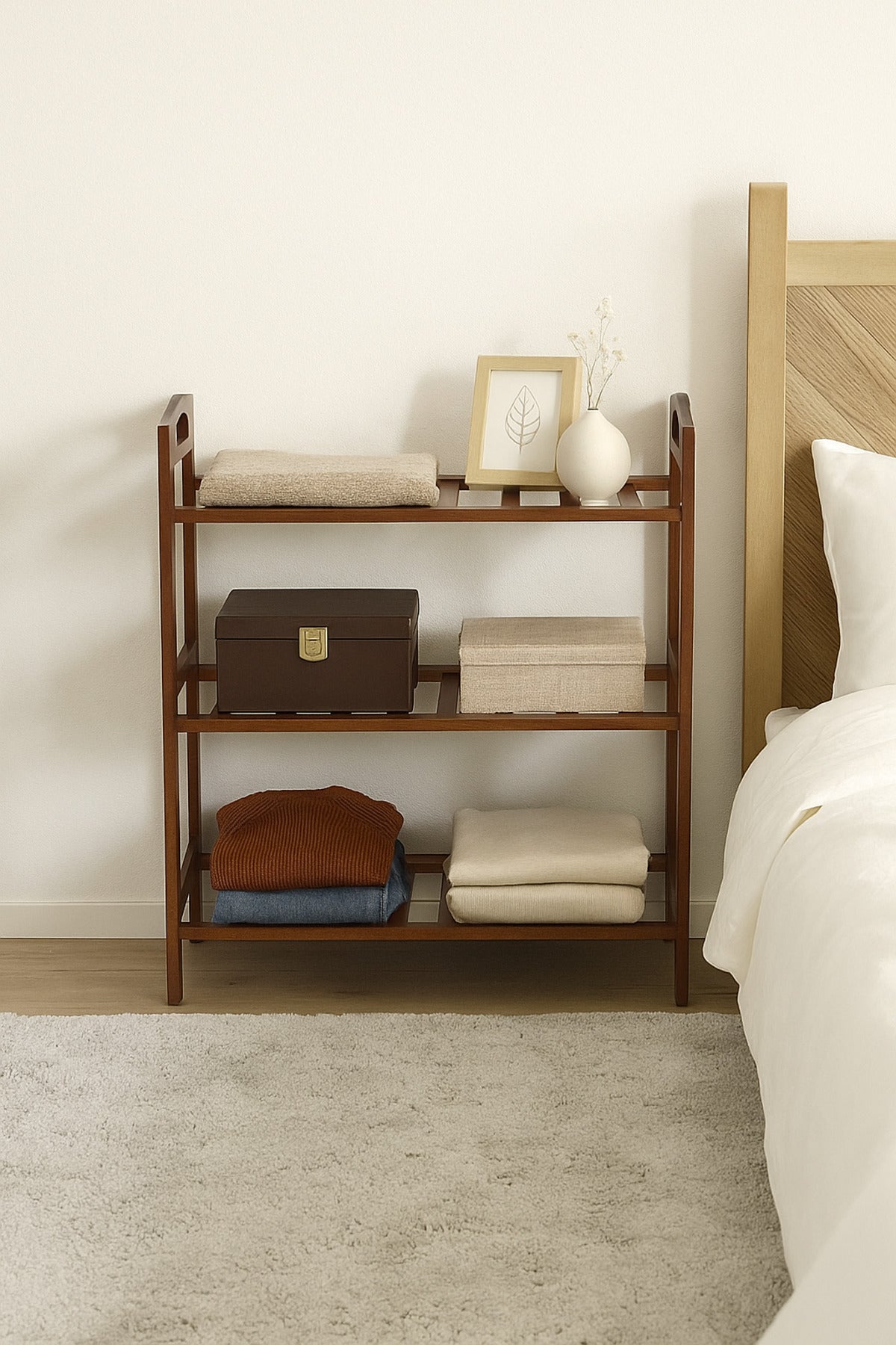 3-Tier Wooden Shoe Rack in Dark Brown Ð Compact Organizer for Entryway and Closet