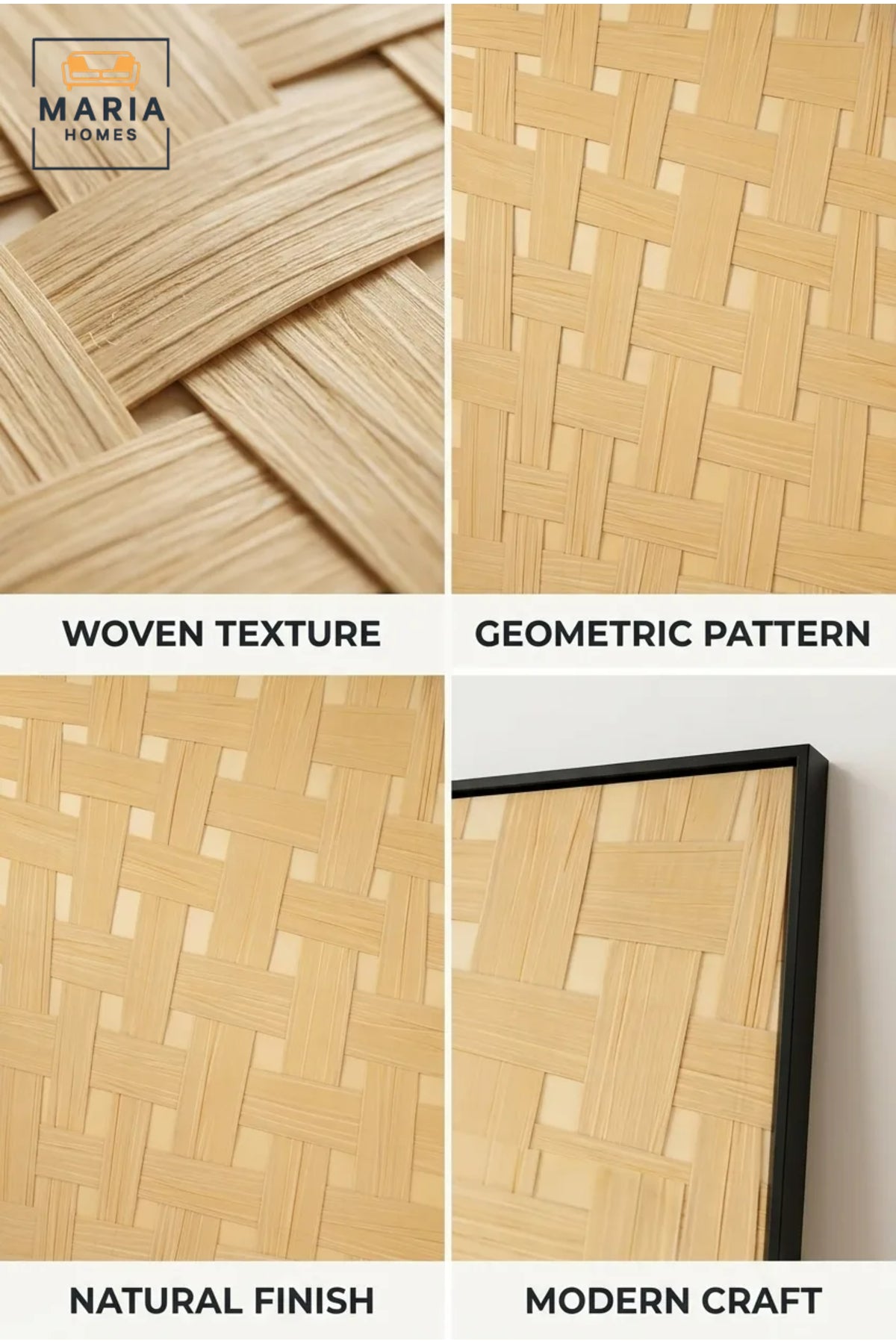 Modern Woven Pattern Framed Wall Art √ê Beige Textured Abstract Painting for Living Room, Bedroom & Office D≈Ωcor