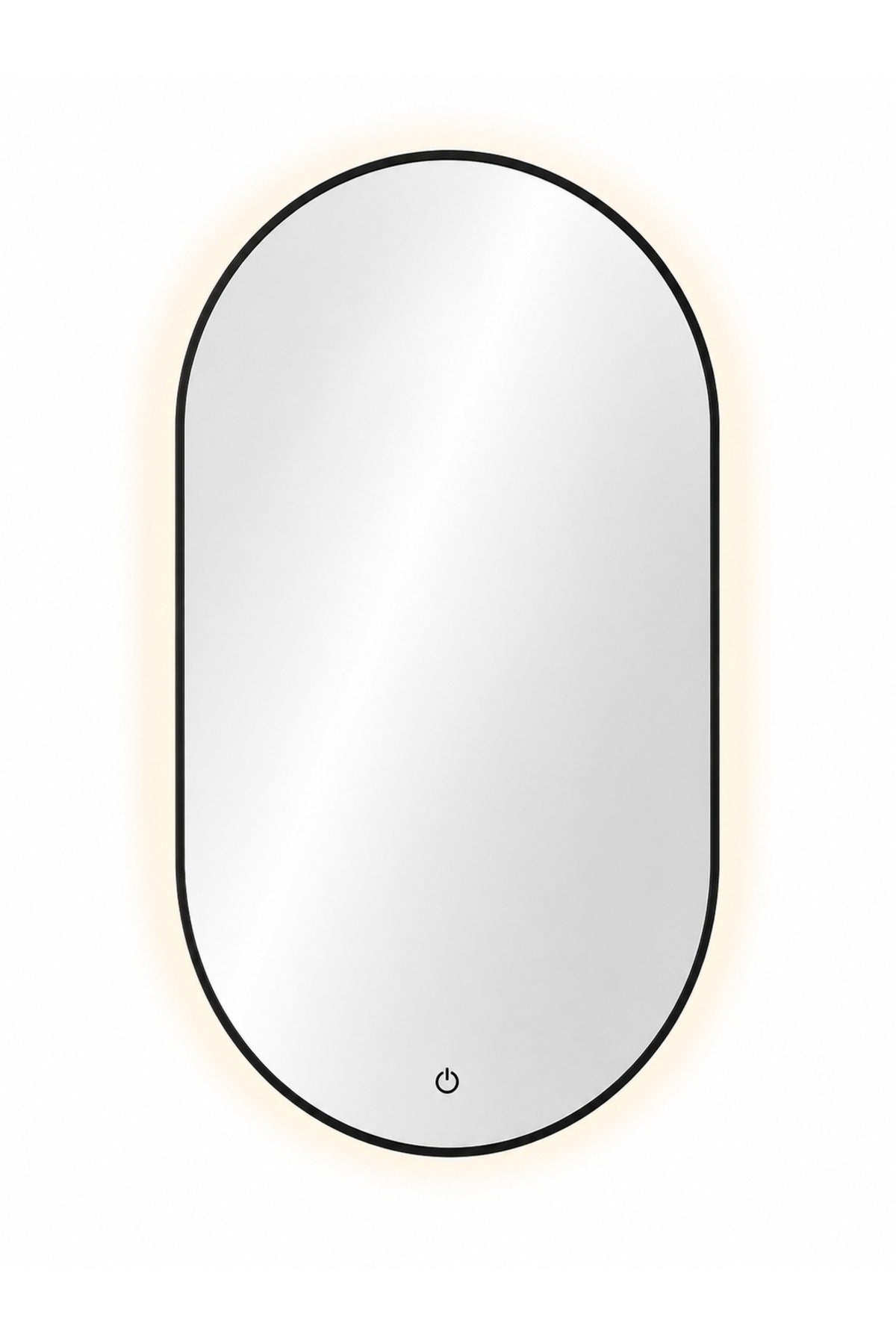 Minimalist Oval LED Wall Mirror with Touch Sensor & Warm Backlight √ê Modern Decorative