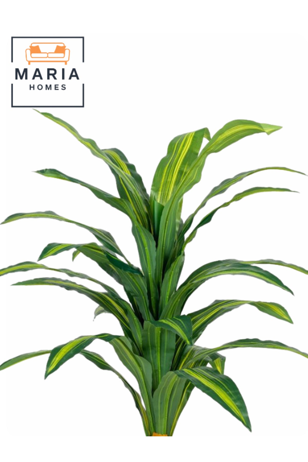 Artificial Light Corn Plant 115 cm – Decorative Green Plant with Small Woven Basket Pot for home