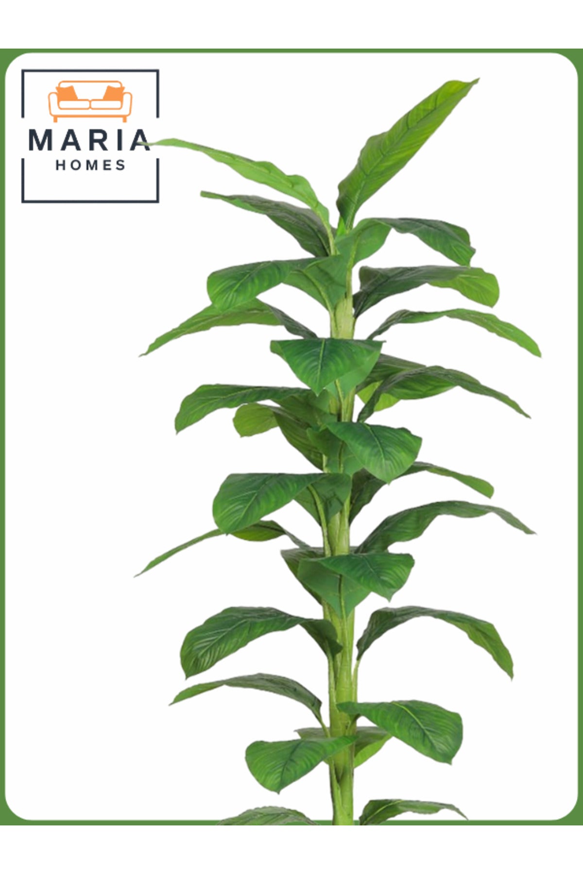 Artificial Banana Leaf Tree 200 cm Ð Tall Indoor Plant with Light Gray Pot