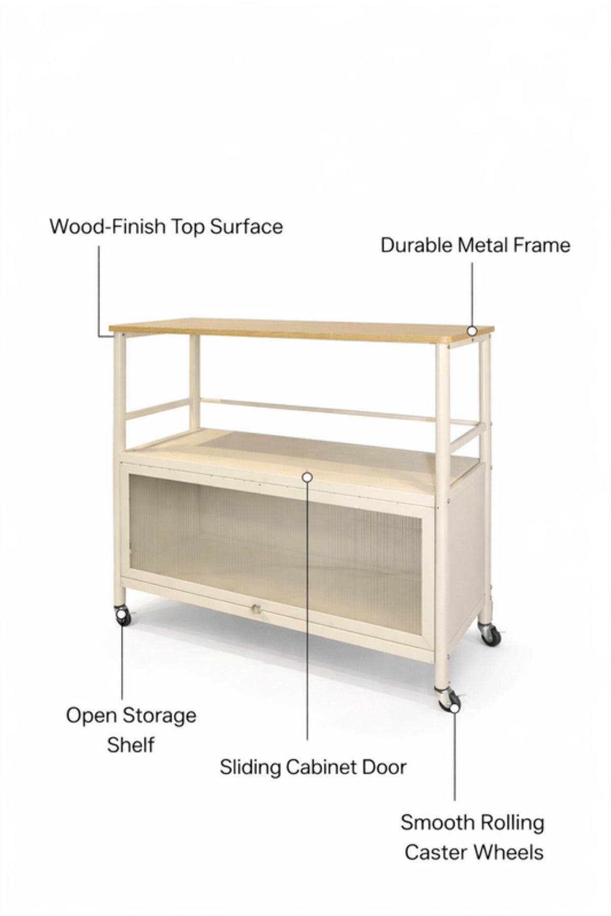 Mobile Storage Cabinet Shelf with Wheels 80_40_80 cm Multi-Purpose Organizer