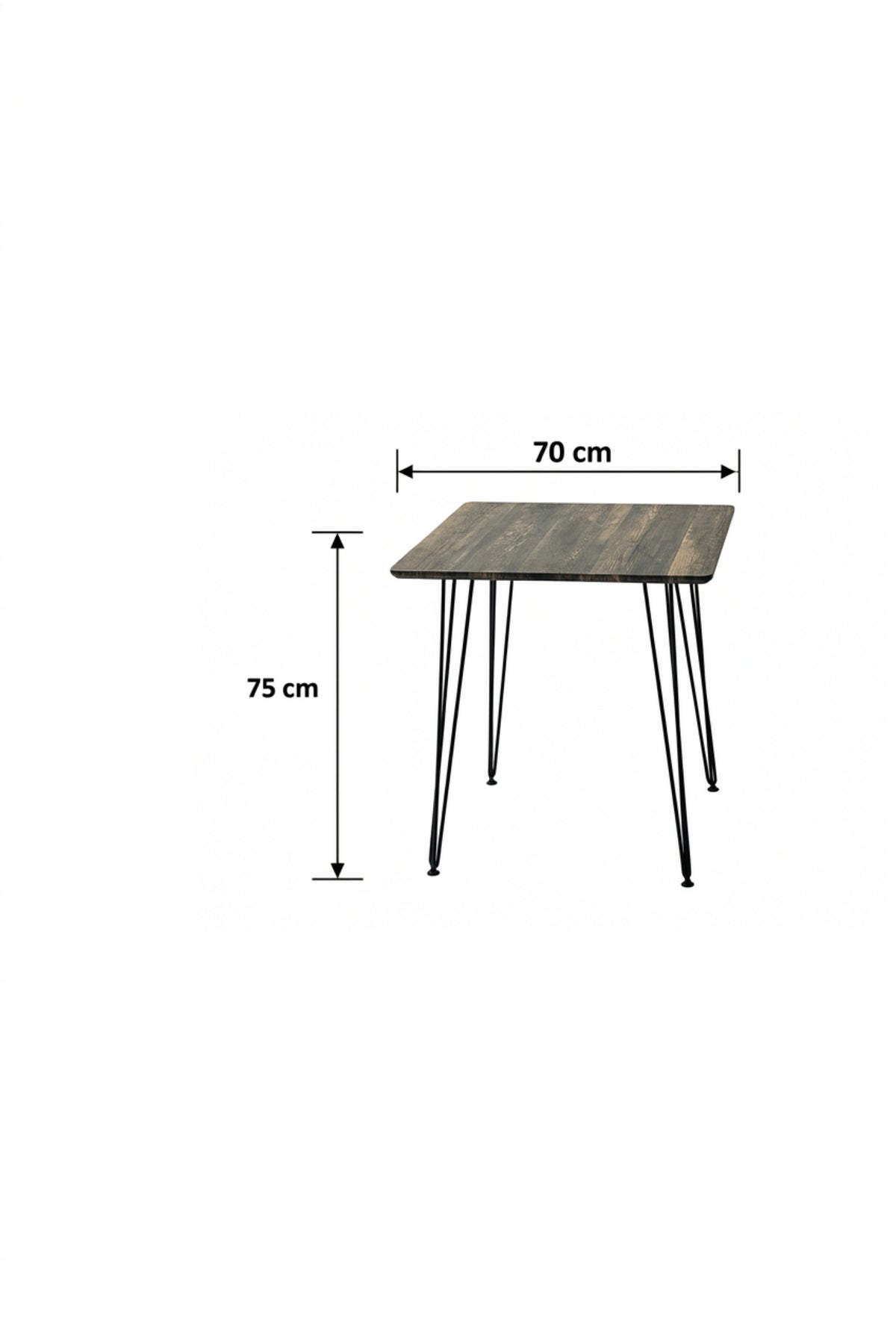 Industrial Square Dining Table Wooden Top Caf≈Ω Table Restaurant Table with Black Metal Legs