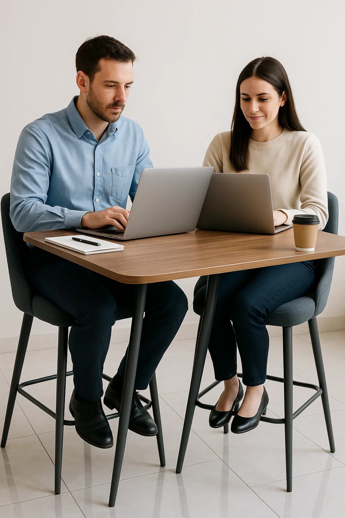 Modern Upholstered Bar Stool with Metal Legs Ð Elegant & Comfortable Counter Seating Chai