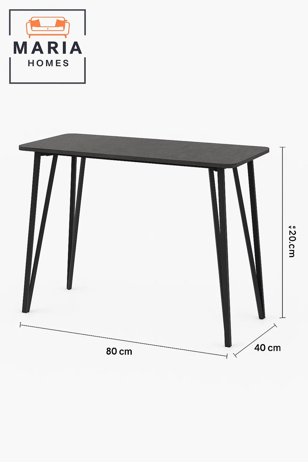 Industrial Console Table 120x40x80cm Ð Modern Grey Top with Metal Hairpin Legs for Home & Office