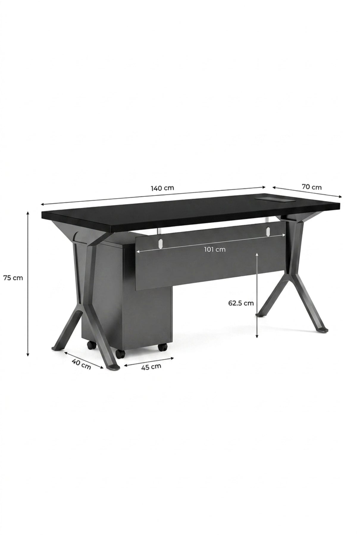 Modern Executive Office Desk with Mobile Pedestal Cabinet √ê Premium Manager Workstation Desk