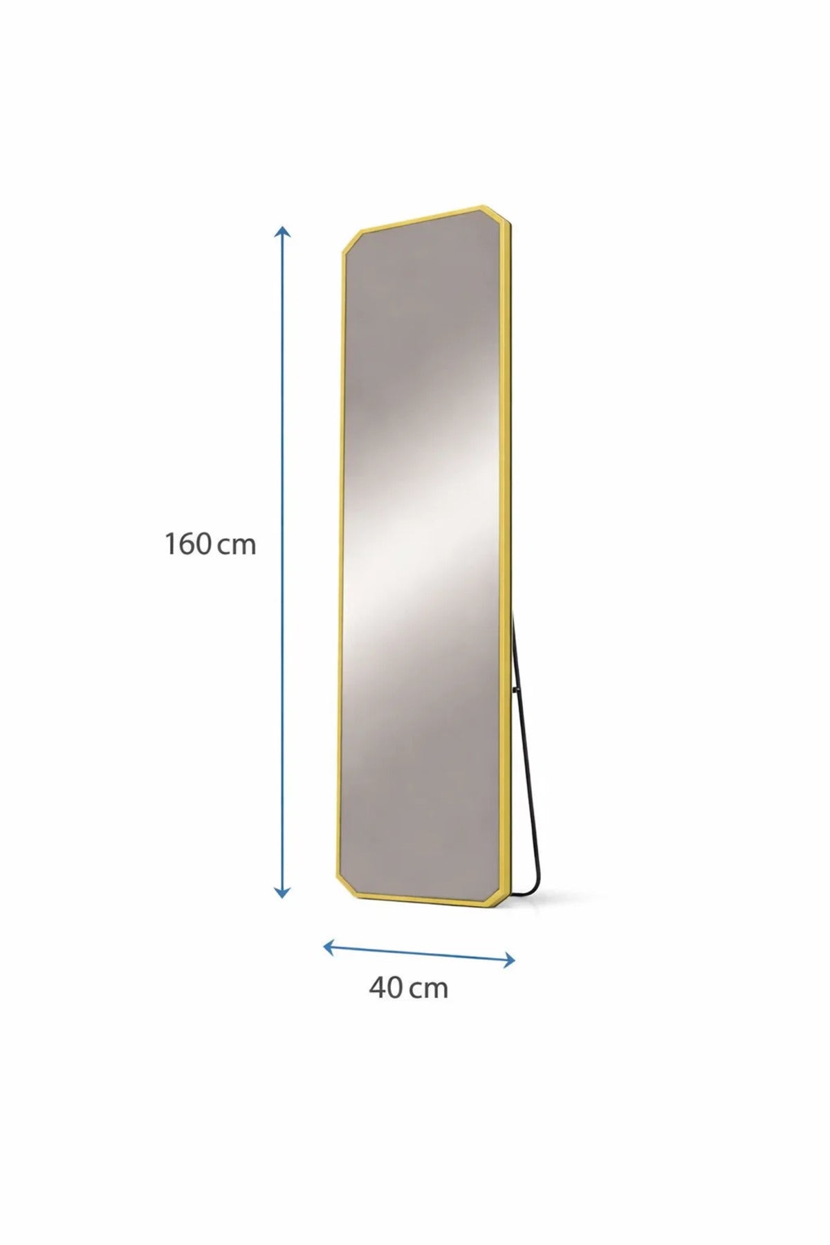 Gold Aluminum Full Length Standing Mirror 160x40cm Shatterproof Modern Bedroom Dressing Room Decor
