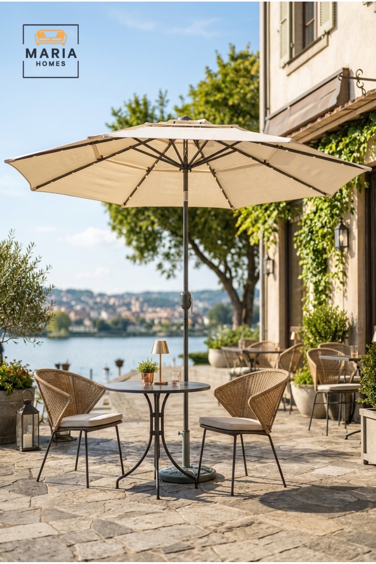 Outdoor Patio Umbrella Market Umbrella Sun Shade Garden Parasol for Balcony Terrace Caf≈Ω
