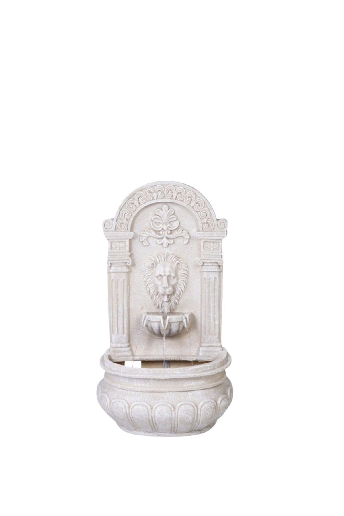 Classic Lion Head Indoor Wall Fountain Stone Style Decorative Water Feature 60x25 cm