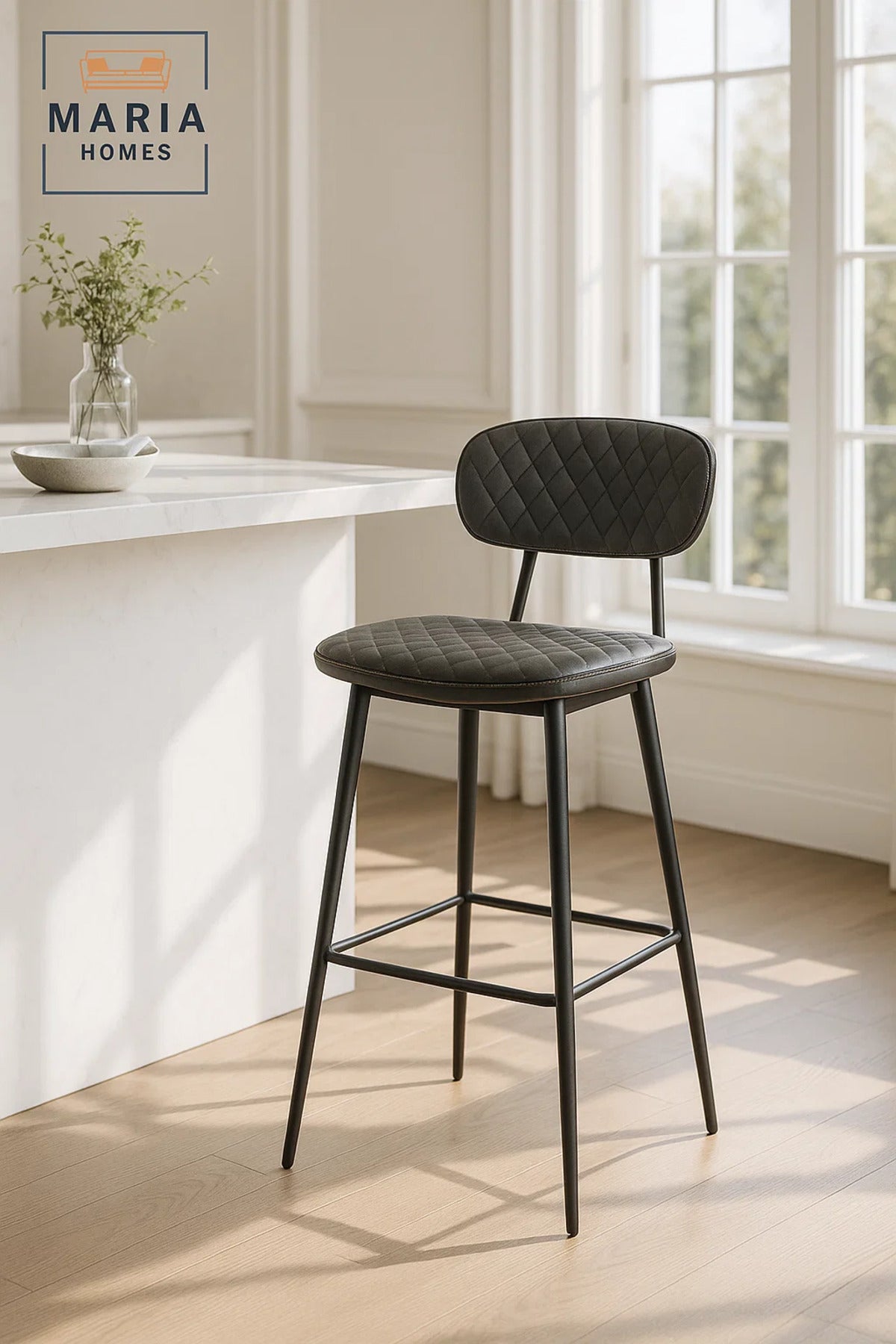 Dark Grey Bar Stool , Modern High Counter Chair for Home, Caf≈Ω, Restaurant & Office Use