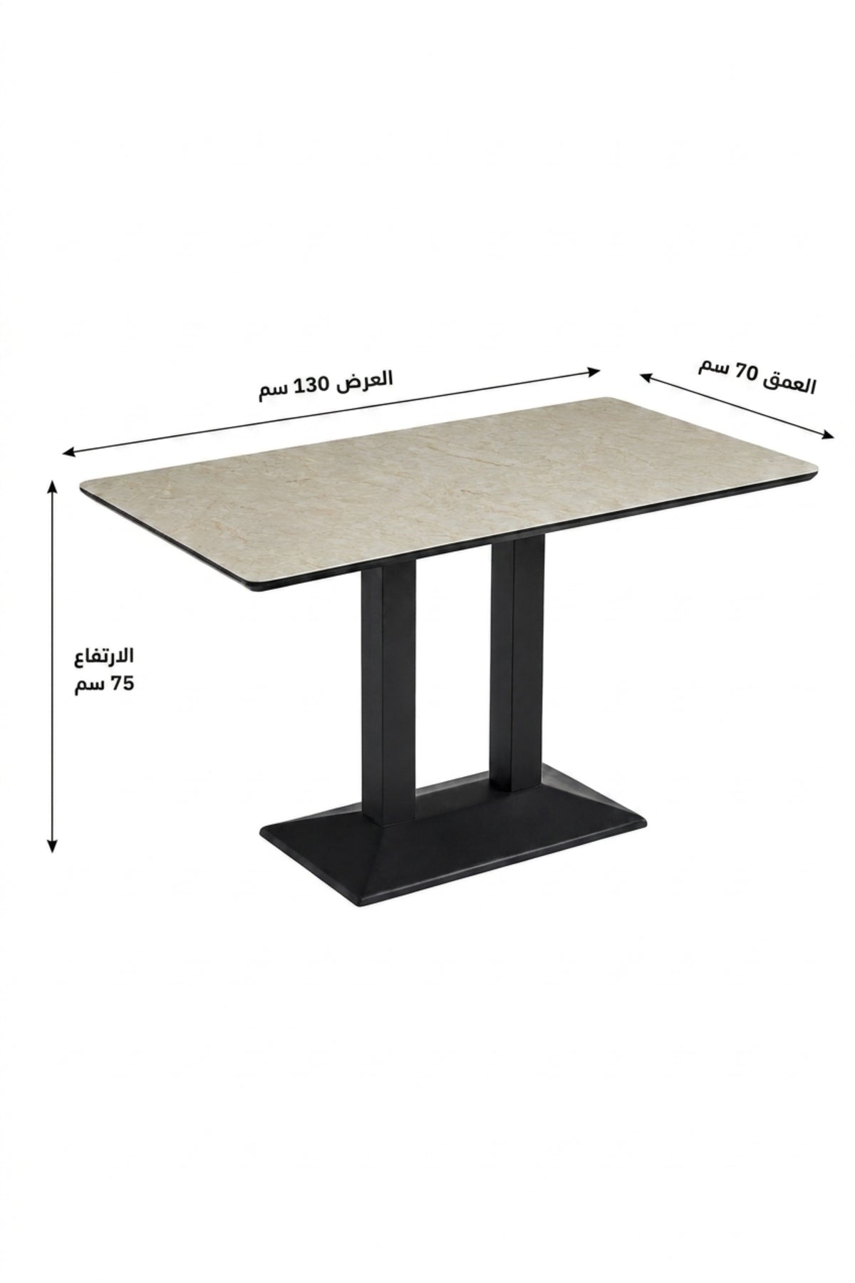 Modern Square Dining Table Marble Look Top Restaurant Table Café Table with Black Base