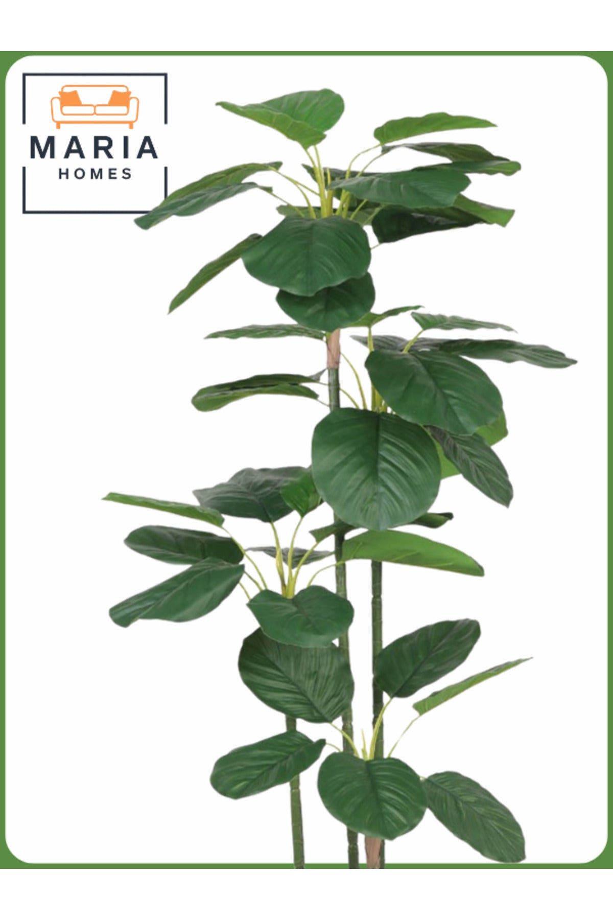 Artificial Green Leaf Tree 120 cm Ð Indoor Decorative Plant Black with silver dots Pot