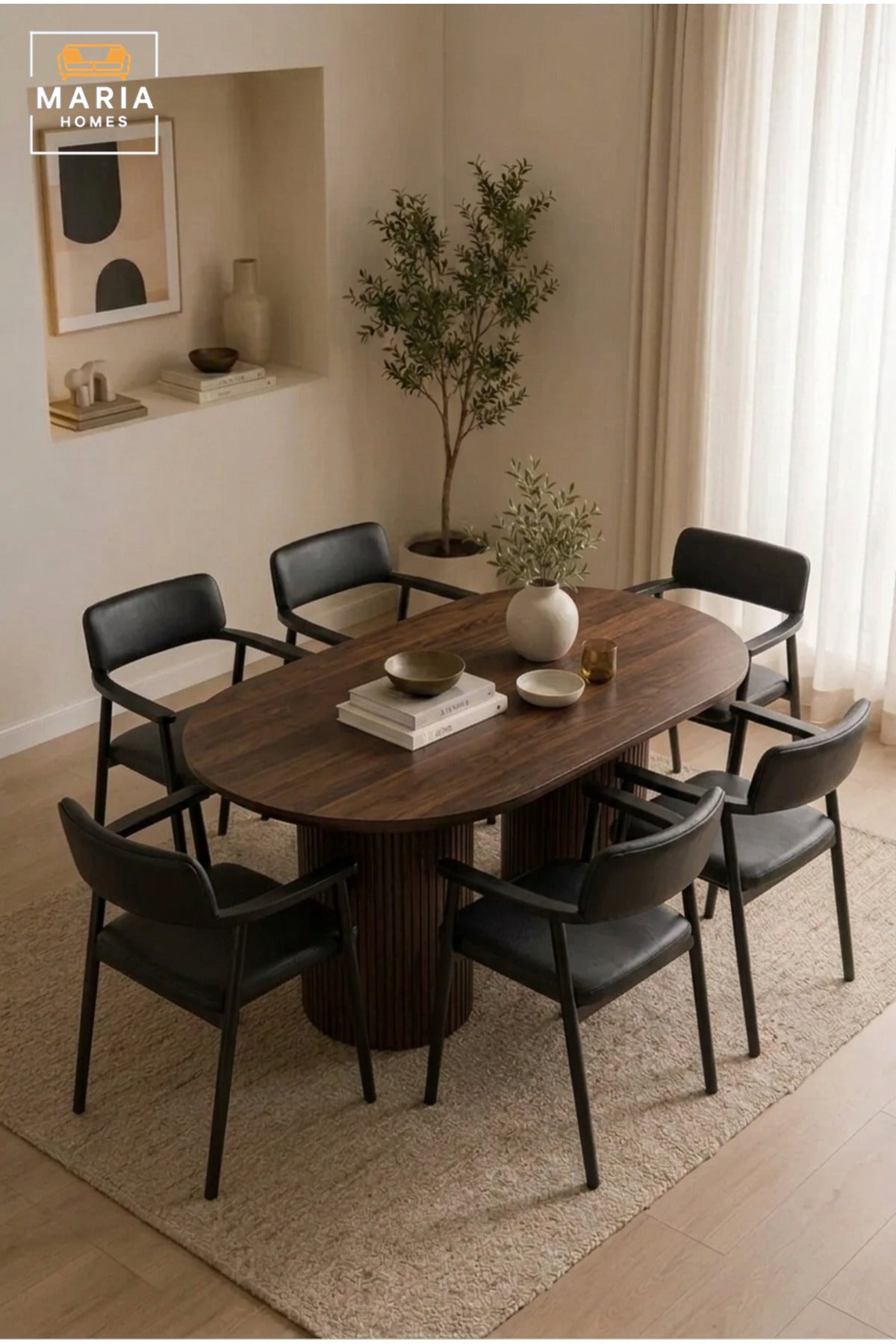 Modern Black Dining Chair with Armrests, Cushioned Backrest and Upholstered Seat for Dining Room, Kitchen, Restaurant, Café and Office