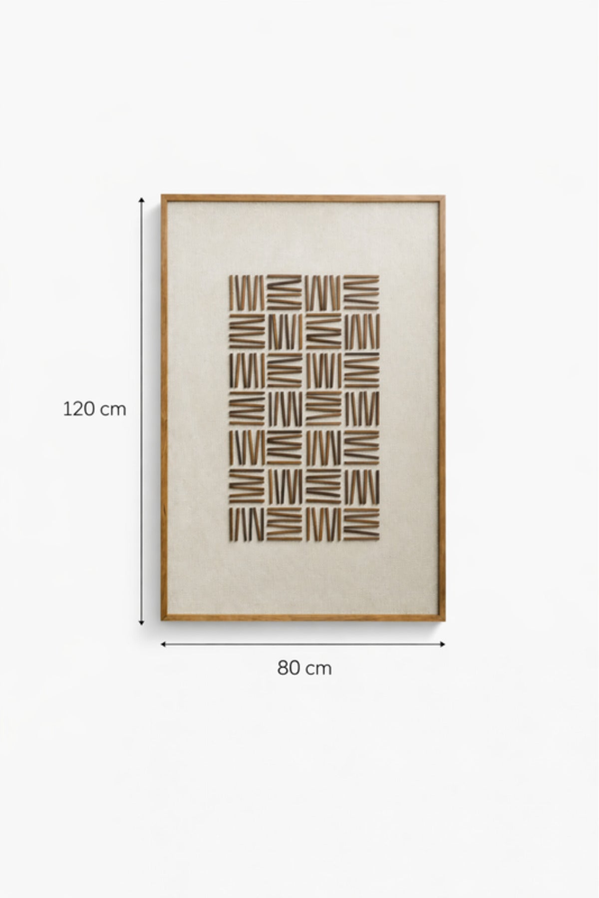 Natural Wood Geometric Wall Art with Wooden Frame Modern Decorative Panel natural wood