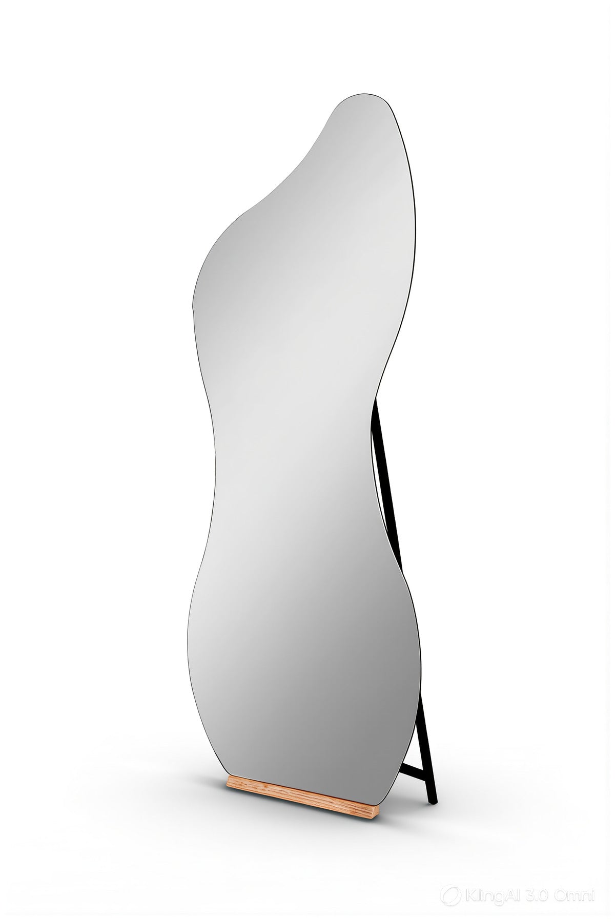 Modern Wavy Full Length Standing Mirror with Metal Stand 150 _ 40 cm modern wavy full