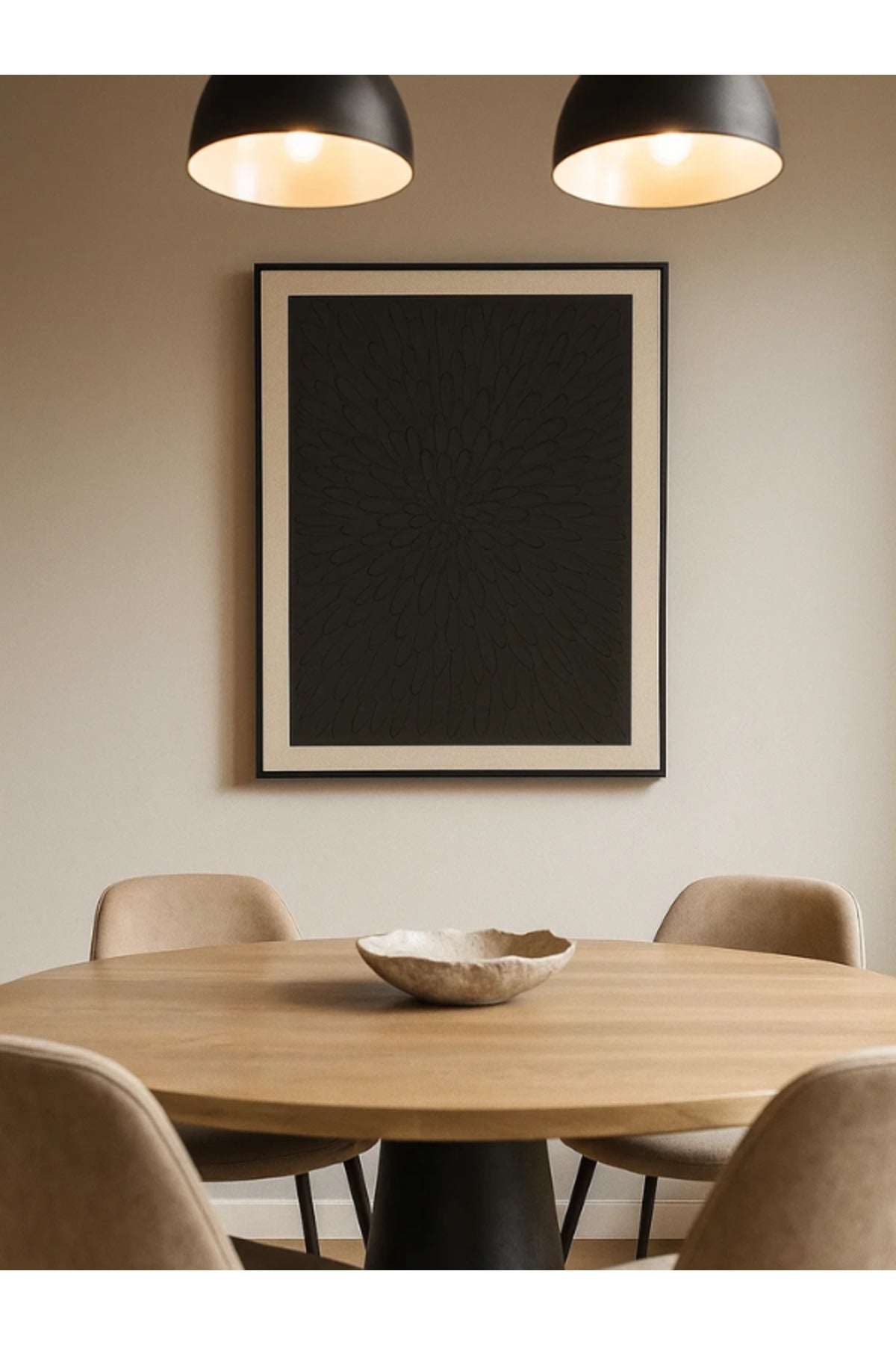 Modern Textured Wall Art Ð 120_80 cm Black Framed Canvas for Contemporary Home DŽcor
