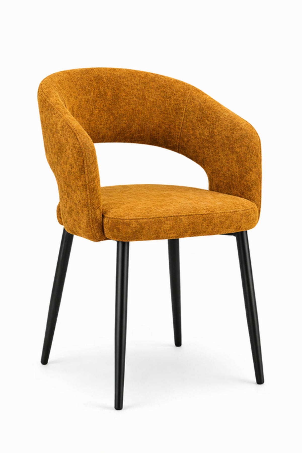 Dark Yellow Fabric Arm Dining Chair 80x44x48cm Modern dark yellow fabric Kitchen