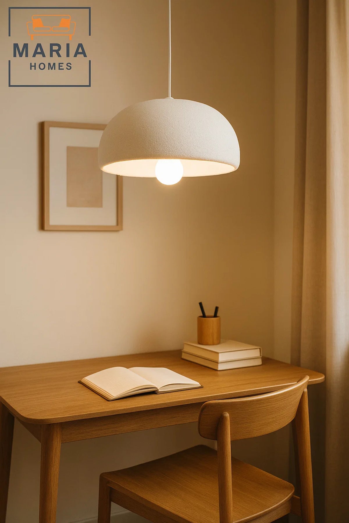 Oversized Textured White Dome Pendant Light