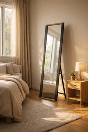 Modern Full Length Floor Mirror with Black and Brown Frame