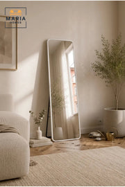 Full Length Standing Mirror with Rounded Corners √ê Modern Floor Dressing Mirror for Bedroom & Living Room