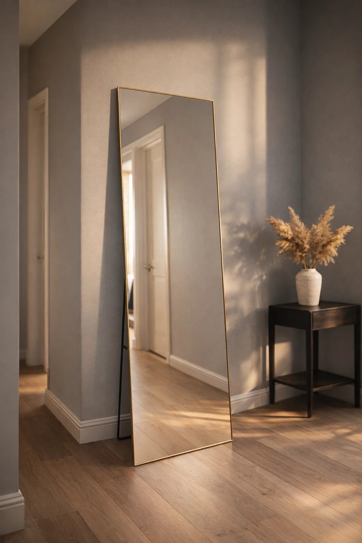 Modern Gold Full Length Standing Mirror 160x50cm Metal Frame Floor Mirror for Bedroom M29 Gold