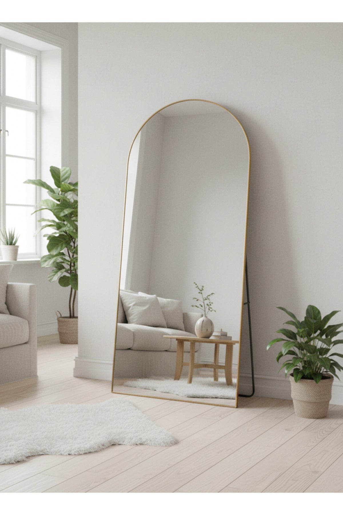 Gold Arch Standing Floor Mirror 180x80cm Full Length Bedroom gold arch standing