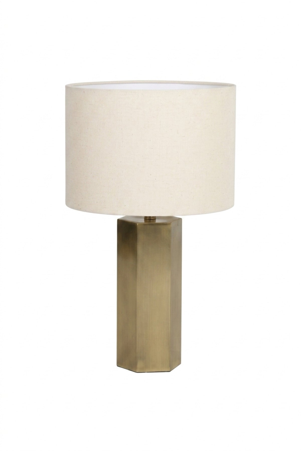 Modern Table Lamp with Fabric Drum Shade, Elegant Bedside Nightstand Lamp, Decorative Lighting for Bedroom, Living Room, Office, Hotel and Console Table