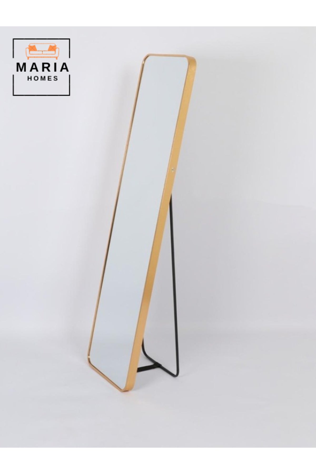 Golden Full-Length Standing Mirror Ð Sleek 160x40 cm Design for Modern Interiors
